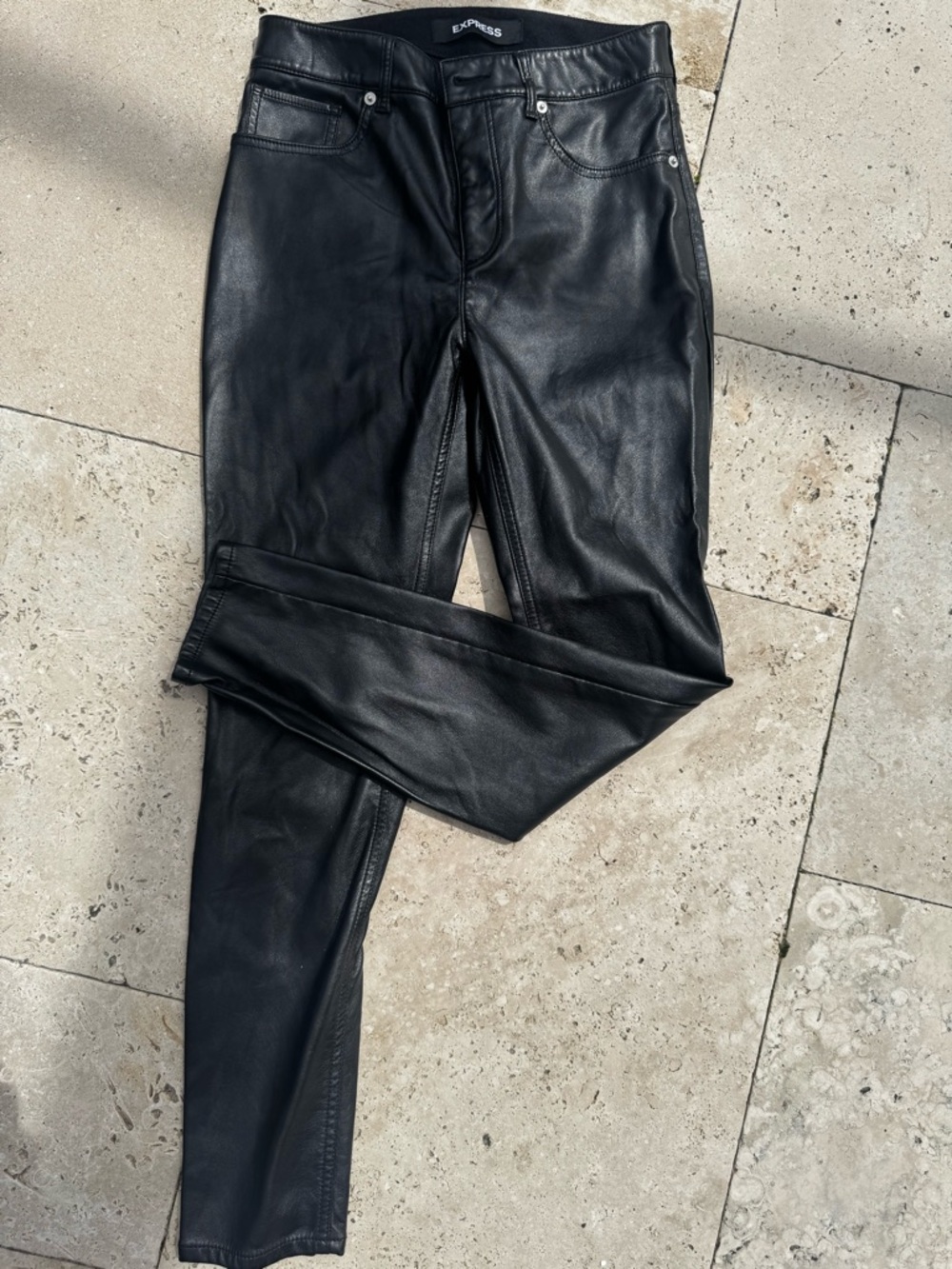 Express Black Ankle Faux Leather Leggings